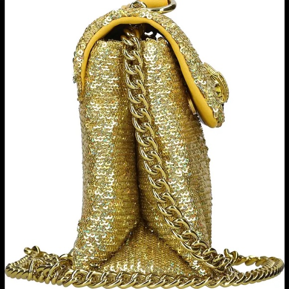 KURT GEIGER LONDON Kensington Gold Sequins Crossbody Bag - Picture 8 of 9